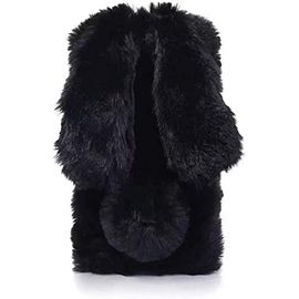 Coque Pour Xiaomi Mi 11 Lite 3d Lapin Poilu Fourrure Animal Design Case Motif Dr?Le Bumper Cuir Kawaii Cover - Noir
