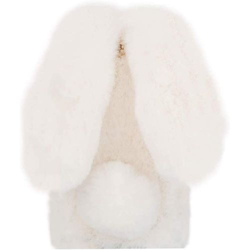 Coque Pour Iphone 12 Pro Max 3d Lapin Poilu Fourrure Animal Design Case Motif Dr?Le Bumper Cuir Kawaii Cover - Blanche