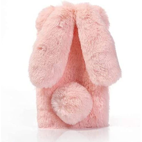 Coque Pour Samsung Galaxy A20e 3d Lapin Poilu Fourrure Animal Design Case Motif Dr?Le Bumper Cuir Kawaii Cover - Rose