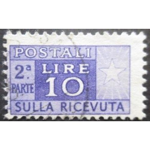 Italie Colis Postaux N°59 Filigrane A Partie Droite Oblitéré