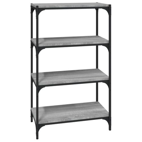 Vidaxl Bibliothèque Sonoma Gris 60x33x100 Cm Bois D'ingénierie Acier