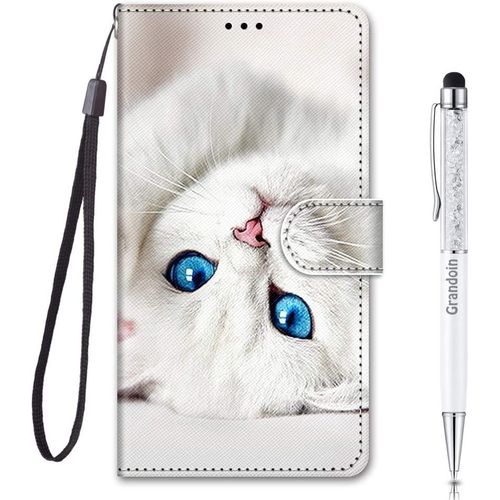 Coque Pour Samsung Galaxy A54 5g, Samsung Galaxy A54 5g, Bookstyle De En Pu Cuir Tpu Souple Phone Case (Blanc)
