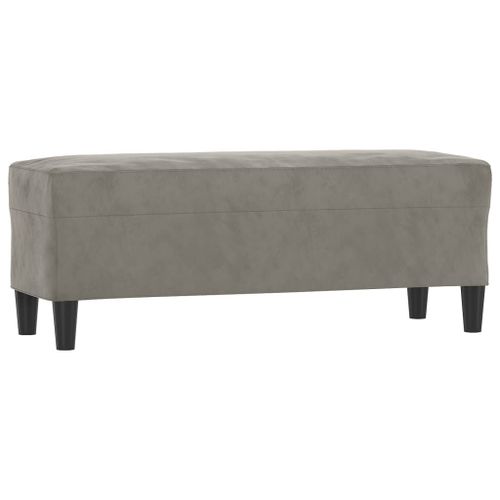 Vidaxl Banc Gris Clair 100x35x41 Cm Velours