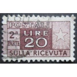 Italie Colis Postaux N°75 Filigrane Étoile Partie Droite Oblitéré