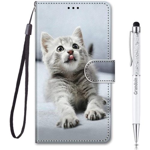 Coque Pour Samsung Galaxy A54 5g, Samsung Galaxy A54 5g, Bookstyle De En Pu Cuir Tpu Souple Phone Case (Gris)