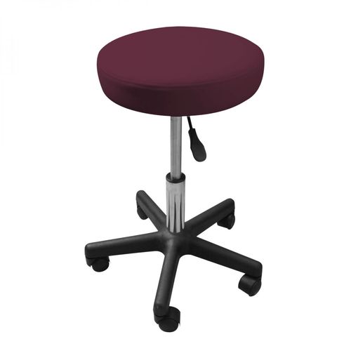 Vivezen - Tabouret Rond À Roulettes Réglable En Hauteur De 43.5 À 60.5 Cm Et Pivotable À 360° - Prune