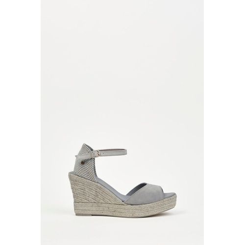 Espadrilles Femme La Valeta Charlene Peep Toe T38 Gris