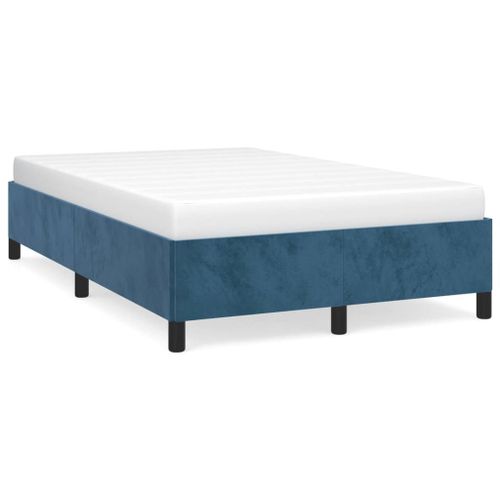 Vidaxl Cadre De Lit Bleu Foncé 120x200 Cm Velours