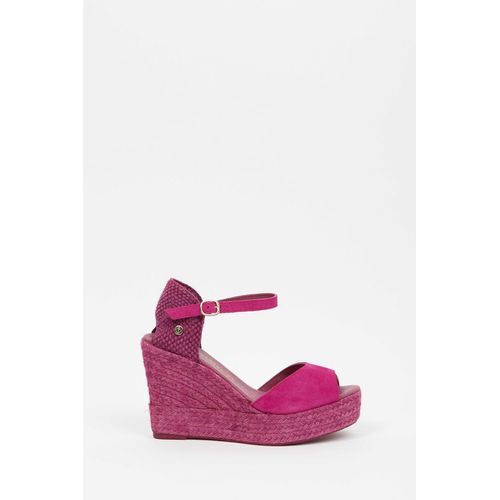 Espadrilles Femme La Valeta Charlene Peep Toe T41 Fucsia