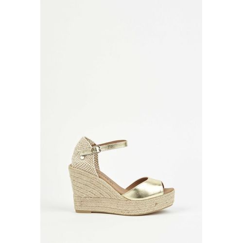 Espadrilles Femme La Valeta Charlene Peep Toe T39 Oro