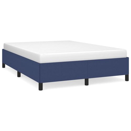 Vidaxl Cadre De Lit Bleu 140 X 200 Cm Tissu