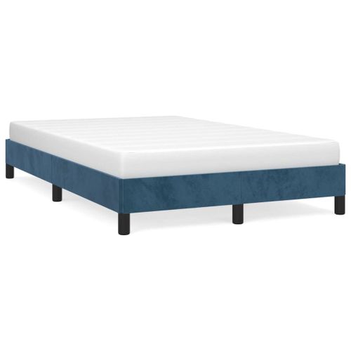 Vidaxl Cadre De Lit Bleu Foncé 120x200 Cm Velours