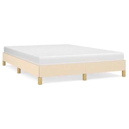 Vidaxl Cadre De Lit Crème 140x190 Cm Tissu