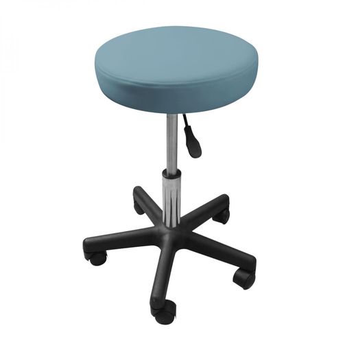 Vivezen - Tabouret Rond À Roulettes Réglable En Hauteur De 43.5 À 60.5 Cm Et Pivotable À 360° - Bleu Pastel