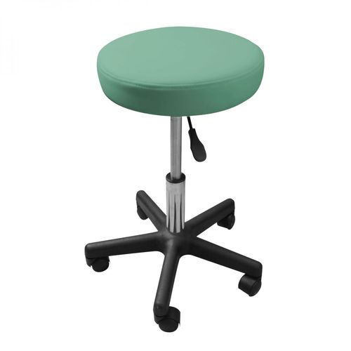 Vivezen - Tabouret Rond À Roulettes Réglable En Hauteur De 43.5 À 60.5 Cm Et Pivotable À 360° - Vert Pastel