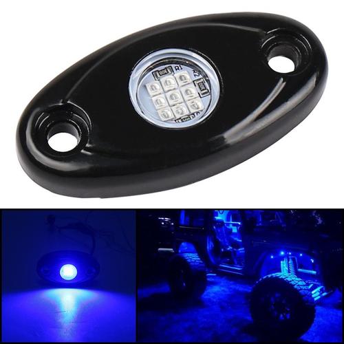 4 Pièces - Bleu - Dosettes A Mené Des Lumières De Roche Pour Jeep Atv Suv Offroad Voiture Camion Bateau Soubassement Lueur Piste Plate-Forme Lampe Éclairage Inférieur Led Néons Wate