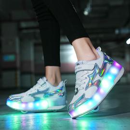 Roue Chaussures avec Lumière LED De Sport Chaussures De Skate à roulettes  Chaussures roulettes Fille Et Garçon Entraînement Roller Skate Chaussures
