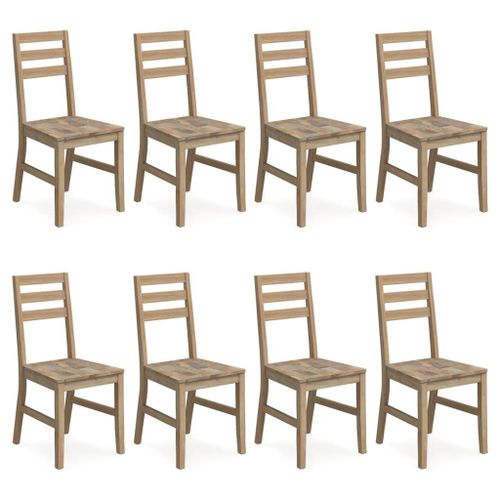 Vidaxl Chaises De Salle À Manger 8 Pcs Bois D'acacia Massif