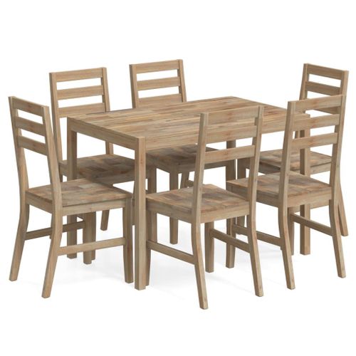 Vidaxl Ensemble À Dîner 7 Pcs Bois D'acacia Solide