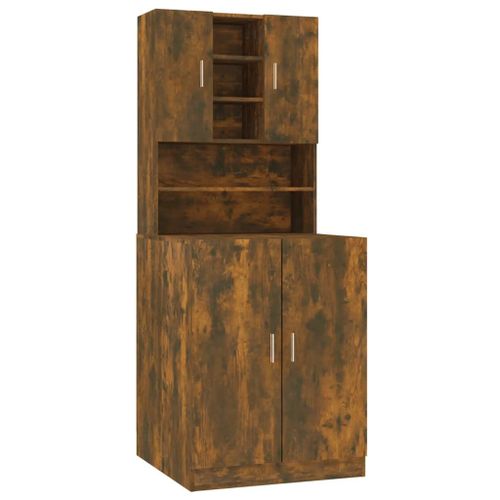 Vidaxl Armoire De Machine Ã  Laver Chãªne Fumã© Bois DâIngã©Nierie