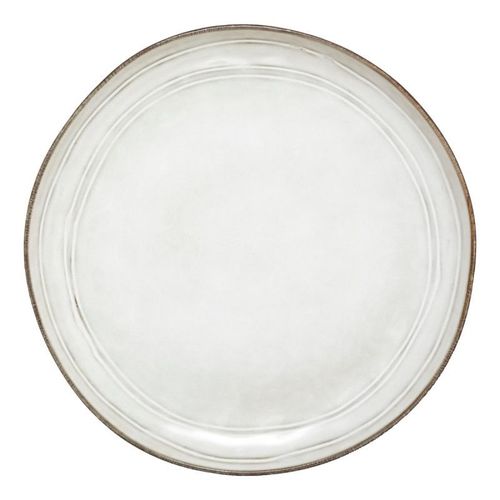 Lot De 6 Assiettes Plates "Flower" 26cm Gris