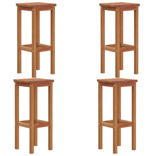 Vidaxl Tabourets De Bar 4 Pcs Bois Massif D'acacia