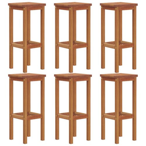 Vidaxl Tabourets De Bar 6 Pcs Bois Massif D'acacia