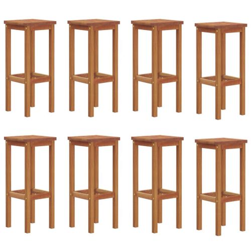 Vidaxl Tabourets De Bar 8 Pcs Bois Massif D'acacia