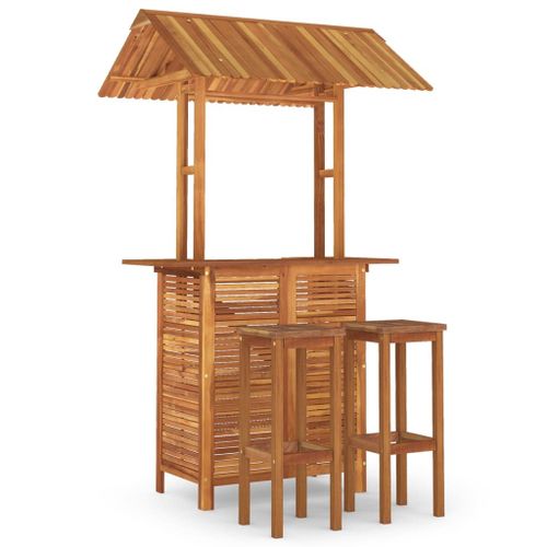 Vidaxl Ensemble De Bar De Jardin 3 Pcs Bois D'acacia Solide