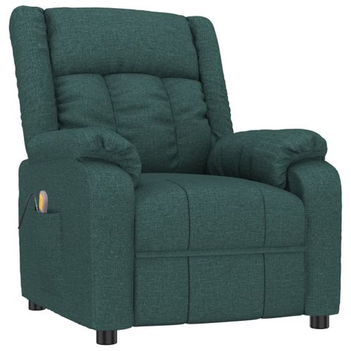 Vidaxl Fauteuil De Massage Inclinable Vert Foncé Tissu