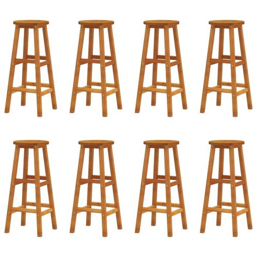 Vidaxl Tabourets De Bar 8 Pcs Bois Massif D'acacia