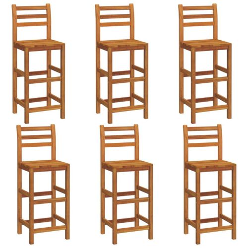 Vidaxl Tabourets De Bar 6 Pcs Bois Massif D'acacia