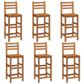 Vidaxl Tabourets De Bar 6 Pcs Bois Massif D'acacia