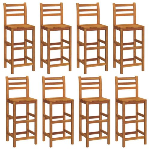 Vidaxl Tabourets De Bar 8 Pcs Bois Massif D'acacia