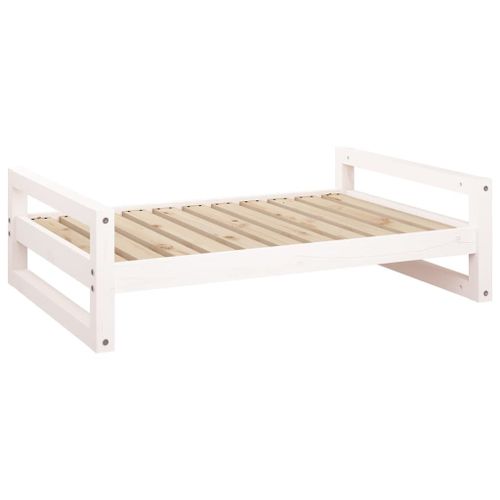 Vidaxl Lit Pour Chien Blanc 95,5x65,5x28 Cm Bois De Pin Solide