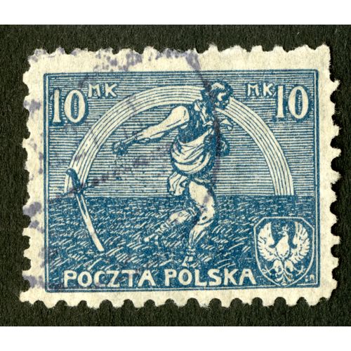 Timbre Oblitéré Poczta Polska, 10 Mk