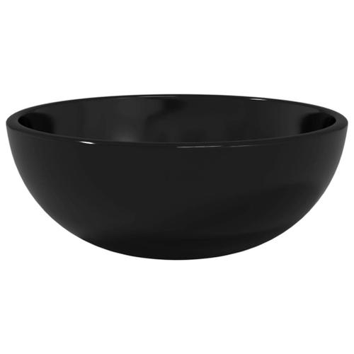 vidaXL Lavabo Verre trempé 30x12 cm Noir