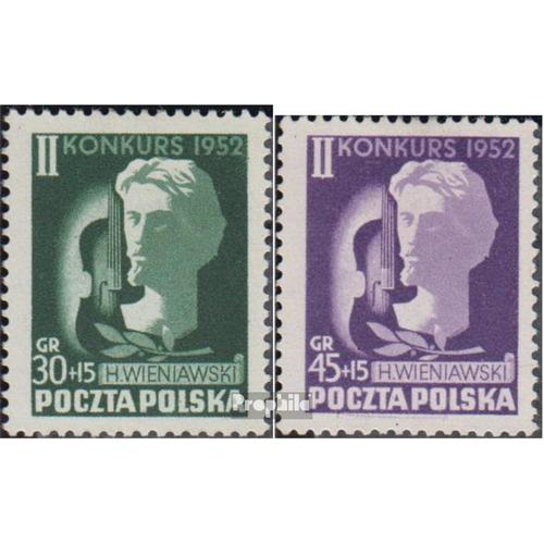 Pologne 785-786 (Complète Edition) Neuf Avec Gomme Originale 1952 Wieniawski Violons Concurrence