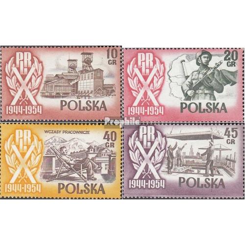 Pologne 889-890,891-892 Neuf Avec Gomme Originale 1954 10 Années Pologne
