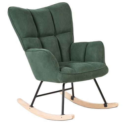 Fauteuil À Bascule Oulu Tissu Vert Émeraude