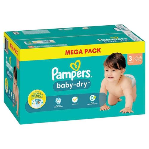 Pampers Couches Baby-Dry Taille 3 Couches Le Paquet De 112 Couches