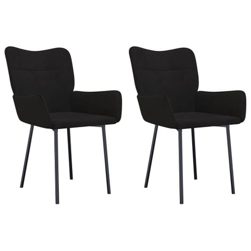 Vidaxl Chaises De Salle À Manger 2 Pcs Noir Velours