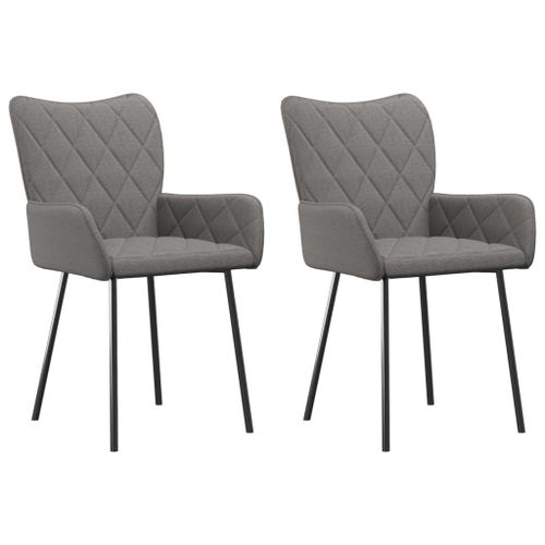 Vidaxl Chaises De Salle À Manger 2 Pcs Gris Clair Tissu