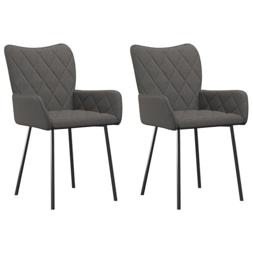 Vidaxl Chaises De Salle À Manger 2 Pcs Gris Foncé Tissu