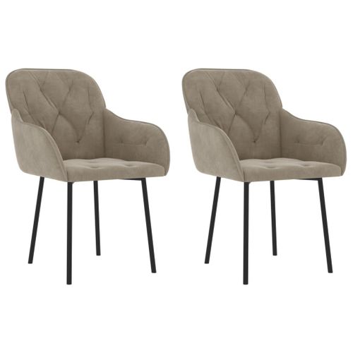 Vidaxl Chaises De Salle À Manger 2 Pcs Gris Clair Velours