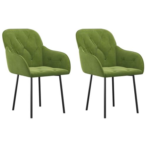 Vidaxl Chaises De Salle À Manger 2 Pcs Vert Clair Velours