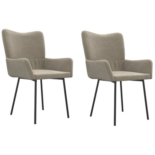 Vidaxl Chaises De Salle À Manger 2 Pcs Gris Clair Velours