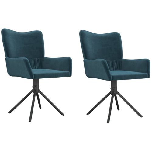 Vidaxl Chaises Pivotantes De Salle À Manger 2 Pcs Bleu Velours