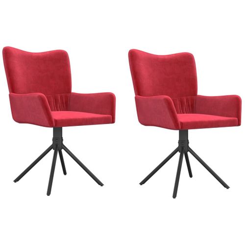 Vidaxl Chaises Pivotantes Salle À Manger 2 Pcs Rouge Bordeaux Velours