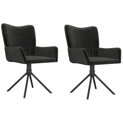 Vidaxl Chaises Pivotantes De Salle À Manger 2 Pcs Noir Velours